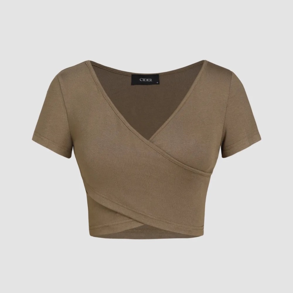 Cider Wrap V-Neck Crop Top